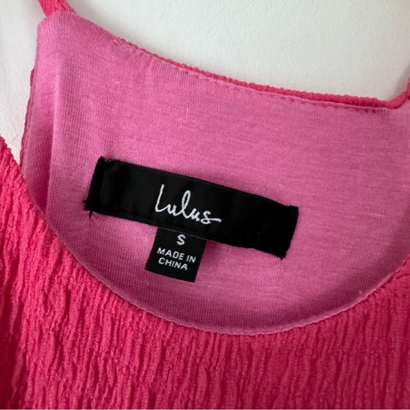 Lulu’s Break the Rules Pink Ruched Asymmetrical Midi Dress - Picture 7 of 9